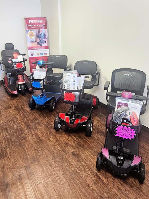 Four varieties of scooters